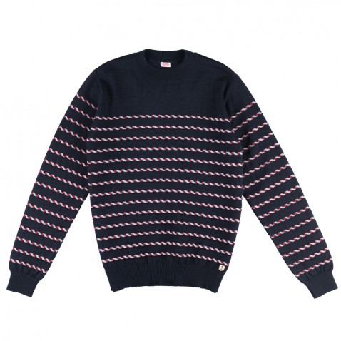 Pull COL ROND HERITAGE Bleu Marine pour 125